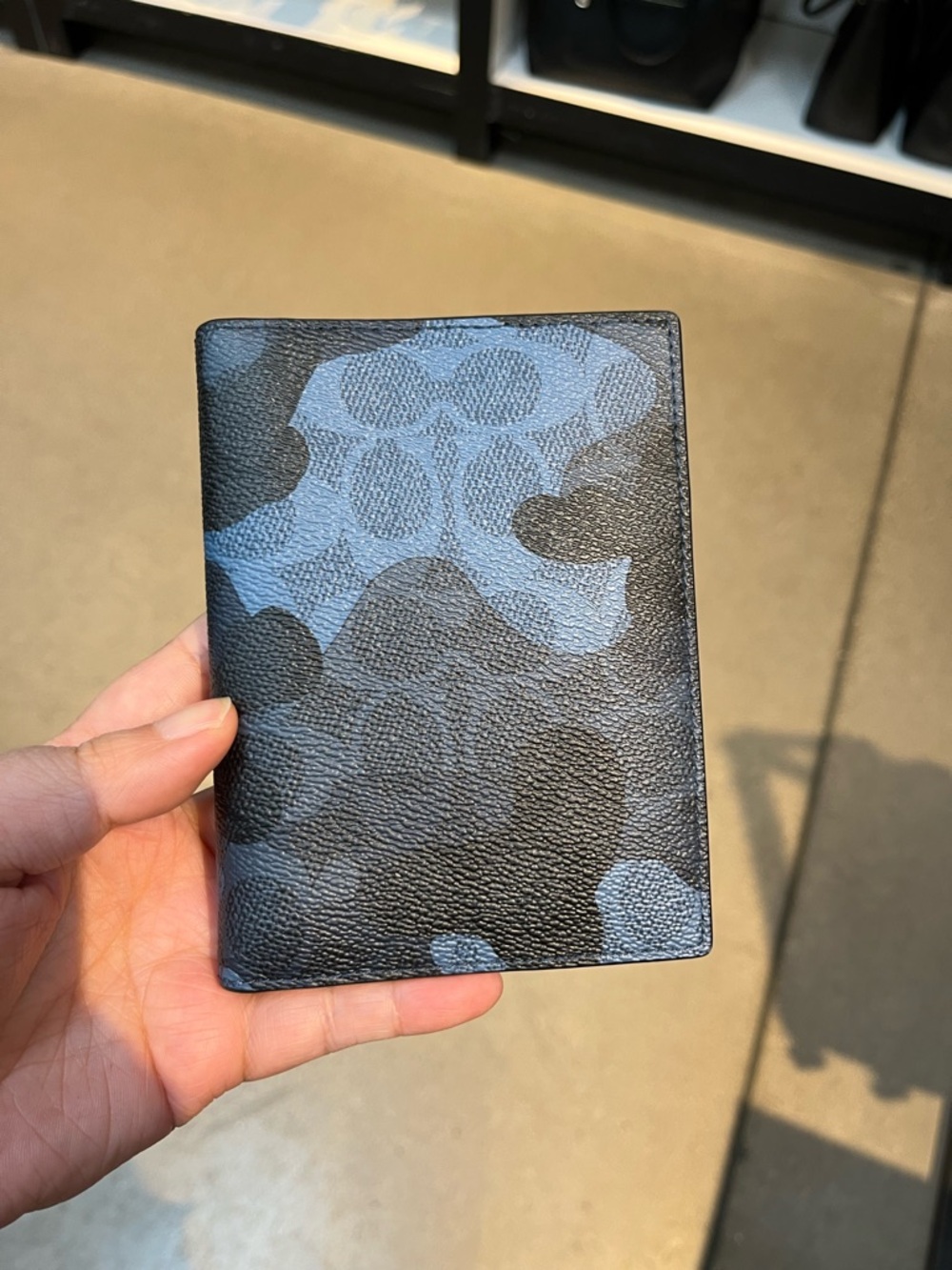 Coach Passport Card Case In Signature Camo Print NWT